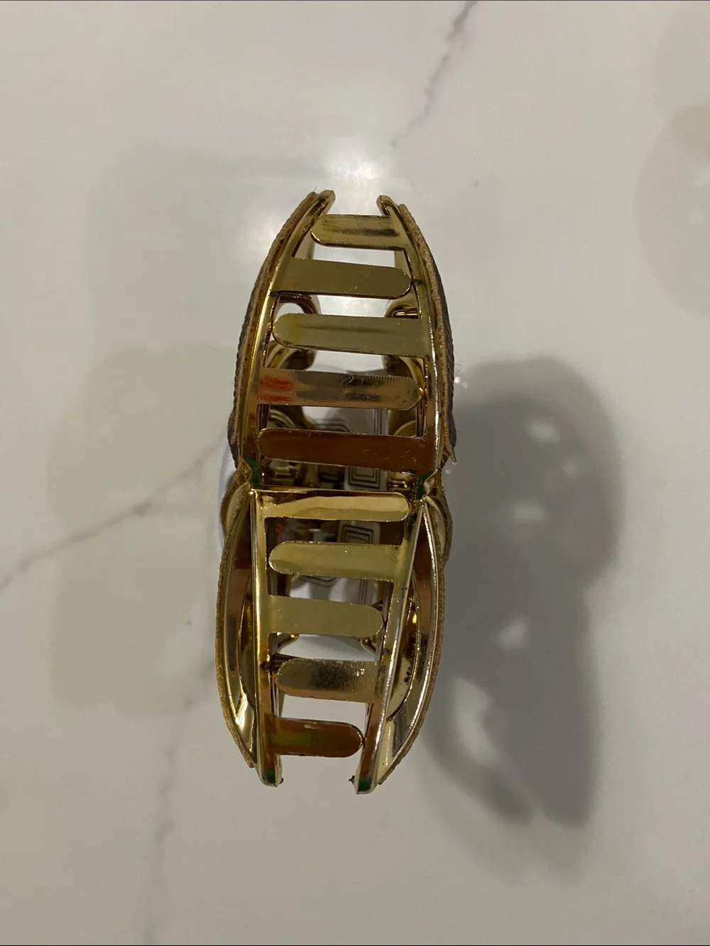 Gold & Brown Patterned Women's Hair Clip